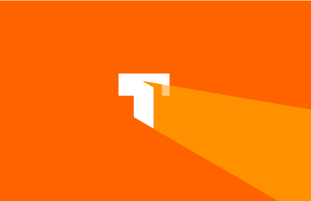 Orange background with white Thesaurus.com logo