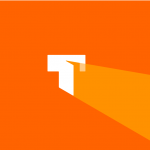 Orange background with white Thesaurus.com logo