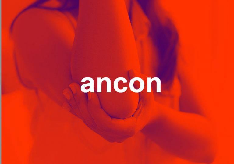 woman's elbow with word ancon on it