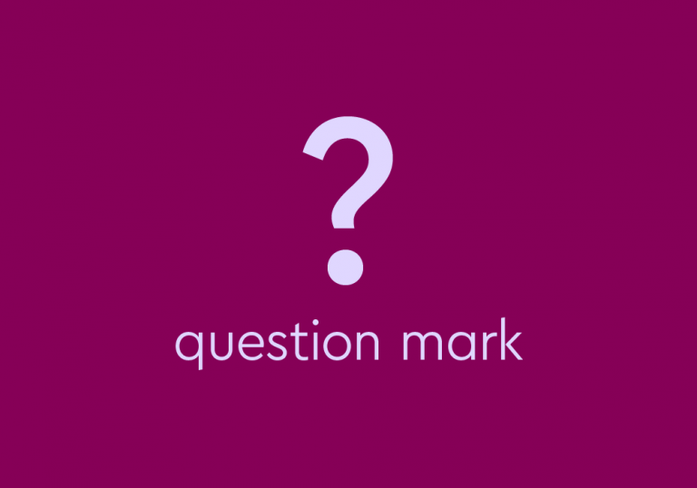 question mark character, with text: "question mark"