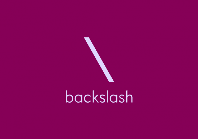 backslash character, with text: "backslash"