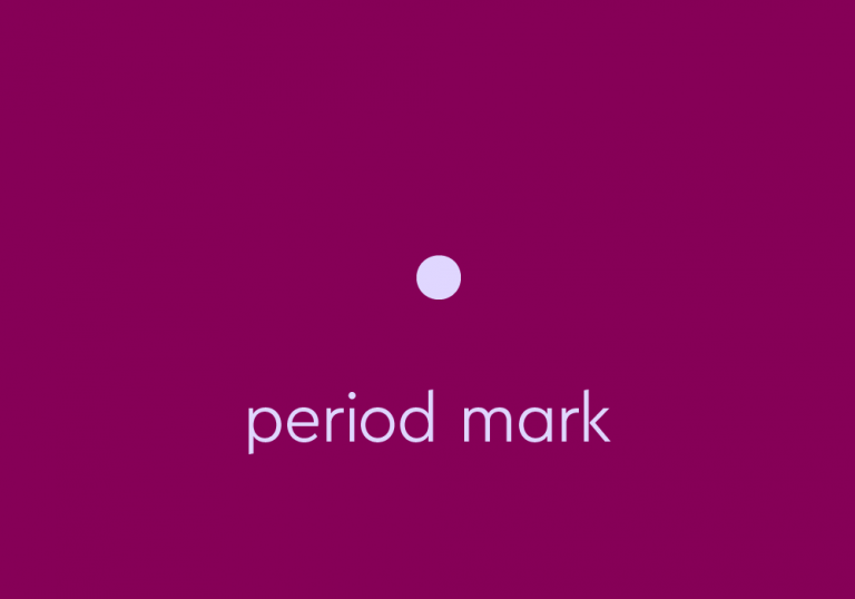 period character, with text: "period mark"