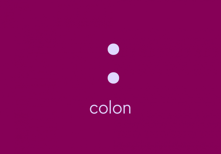 colon symbol, with text: "colon"