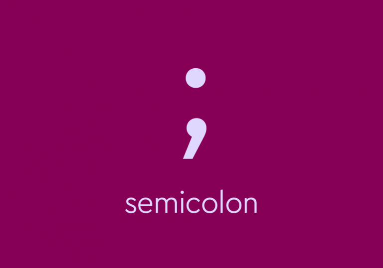 semicolon symbol, with text: "semicolon"