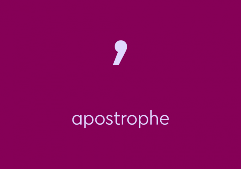 apostrophe symbol, with text: "apostrophe"