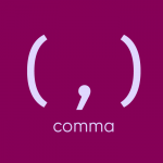 comma between two parentheses, with text: "comma"