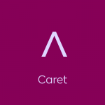 light purple text on dark purple background: “Caret” with a caret symbol above text.