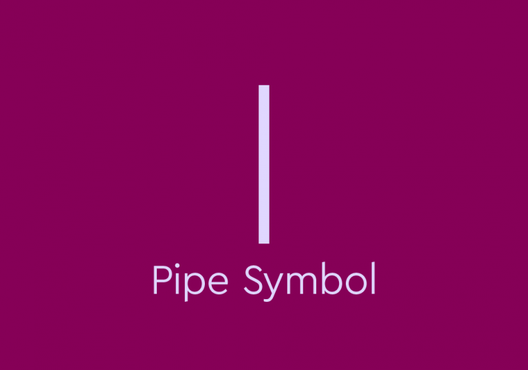 light purple text on dark purple background: "Pipe Symbol" with pipe symbol above text.