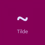 light purple text on dark purple background: “tilde” with a tilde symbol above text.
