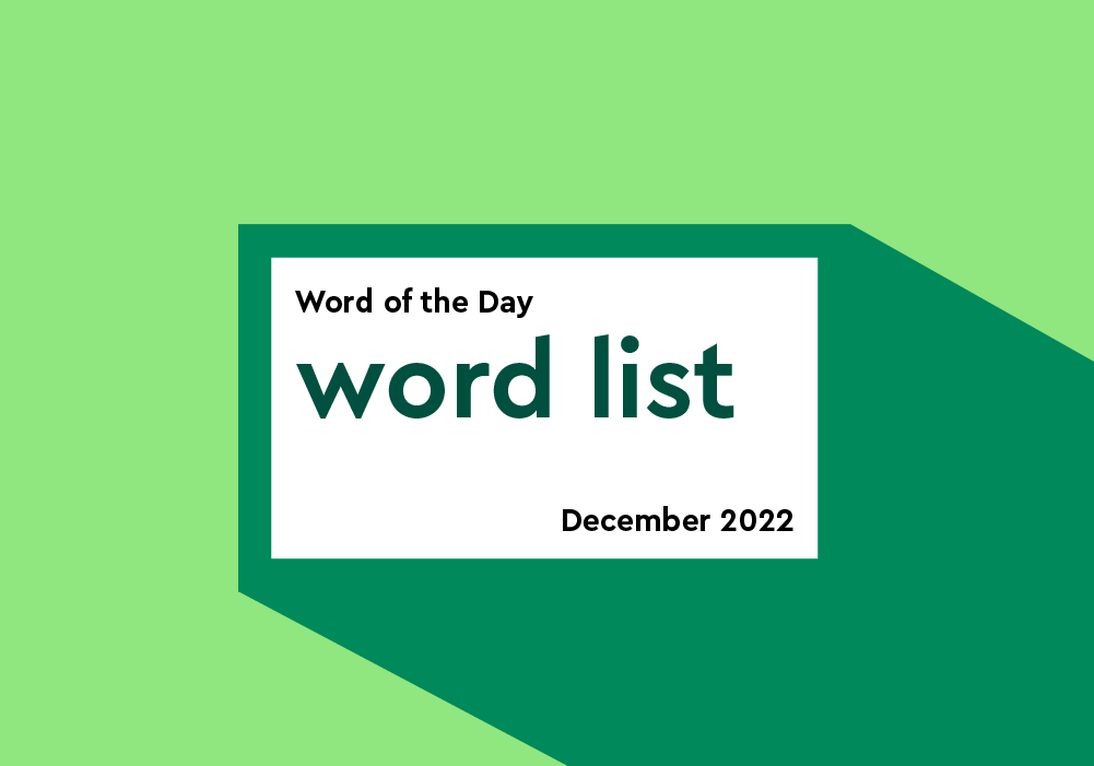 Word of the Day Word List: December 2022