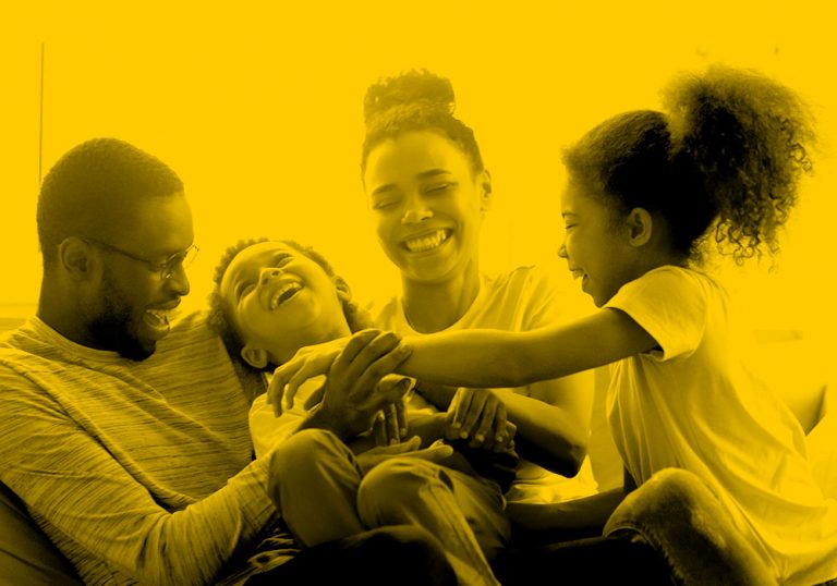 image of happy diverse family