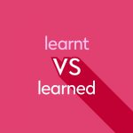 learnt vs learned pink text on dark pink background