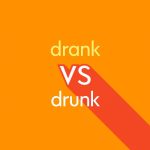 orange and white text drank vs drunk on dark orange background