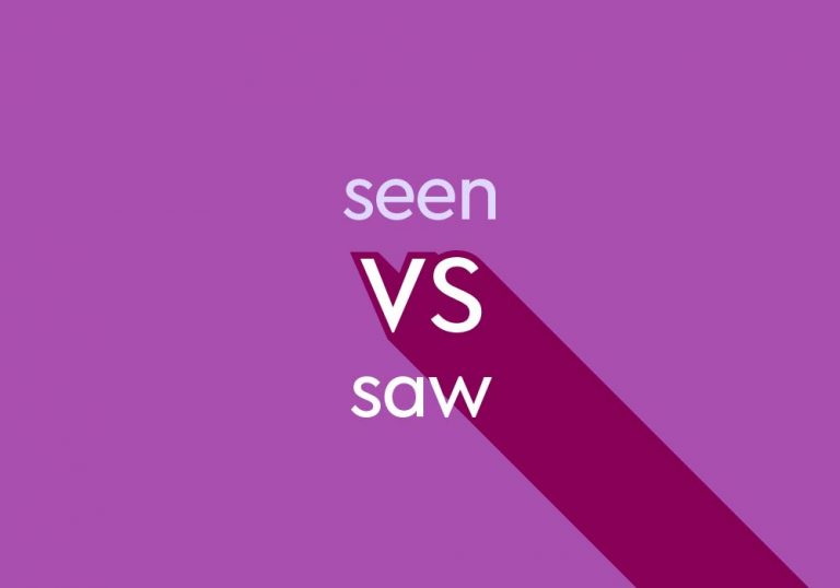 purple and white text seen vs saw on dark purple background