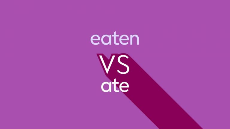light purple text eaten vs ate on dark purple