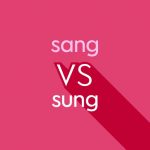 light pink text sang vs sung on dark pink background