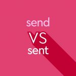 light pink text send vs sent on dark pink background