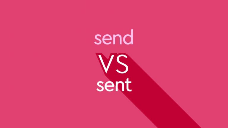 light pink text send vs sent on dark pink background