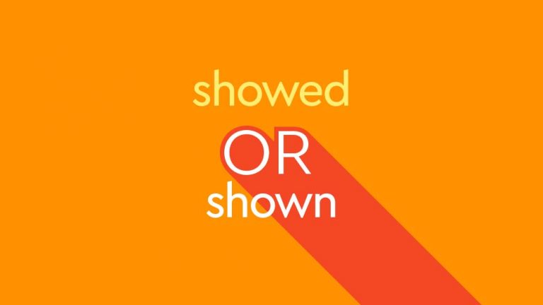 yellow text showed or shown on orange background