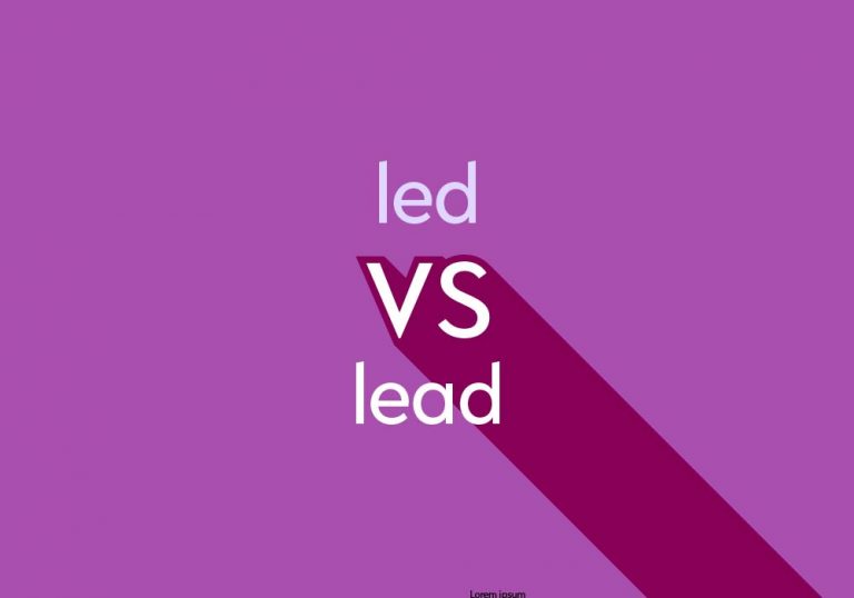 light purple text "led vs lead" on dark purple background