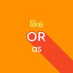 yellow text "like or as" on orange background