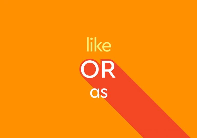 yellow text "like or as" on orange background
