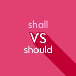 light pink text "shall vs should" on dark pink background