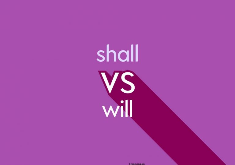 light purple text "shall vs will" on dark purple background