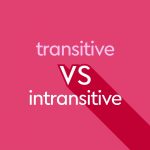 light pink text "transitive vs intransitive" on dark pink background