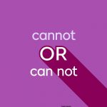 light purple text "cannot or can not" on dark purple background