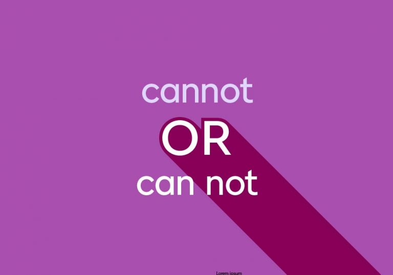 light purple text "cannot or can not" on dark purple background