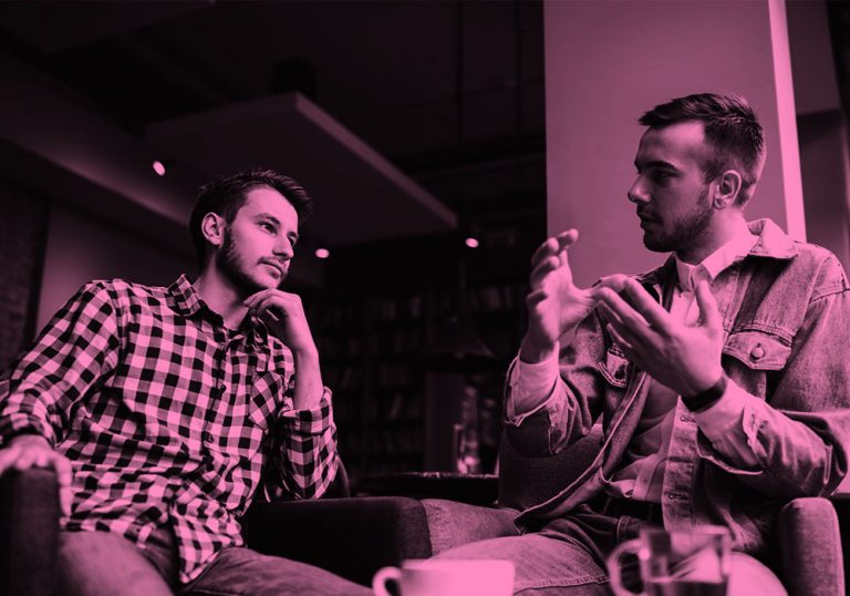 two men having a conversation