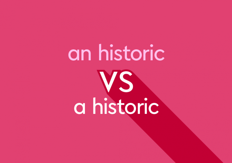 light pink text "an historic vs a historic" on pink background