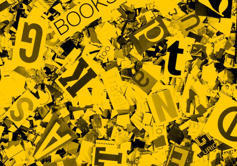 newspaper clippings yellow filter