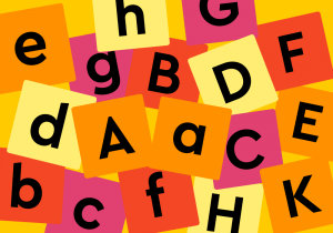 mix of colorful letter squares
