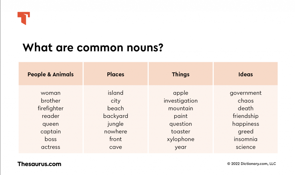 What Is A Common Noun Thesaurus Com