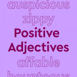 trending word treatment, positive adjectives, purple