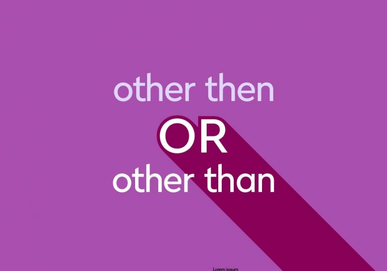 light purple and white text "other then or other than" on purple background