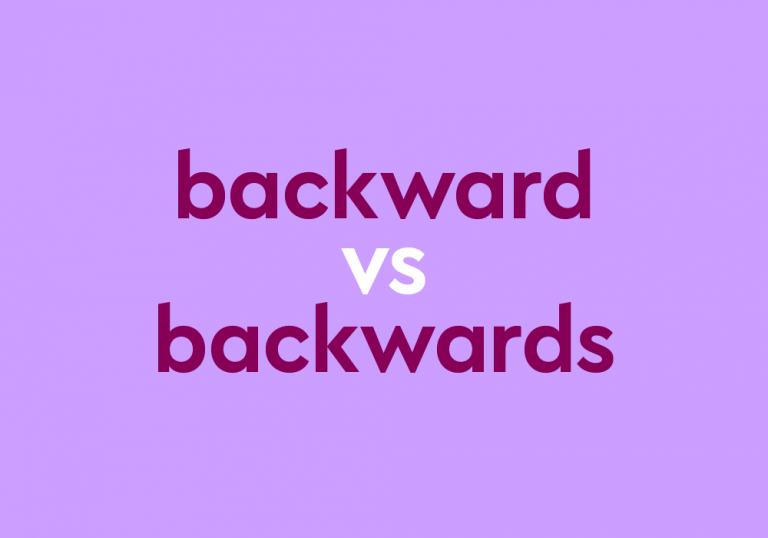 dark purple text "backward vs backwards" purple background