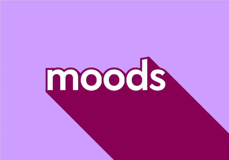 grammatical moods; purple background dropshadow