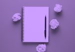 blank notebook; purple filter