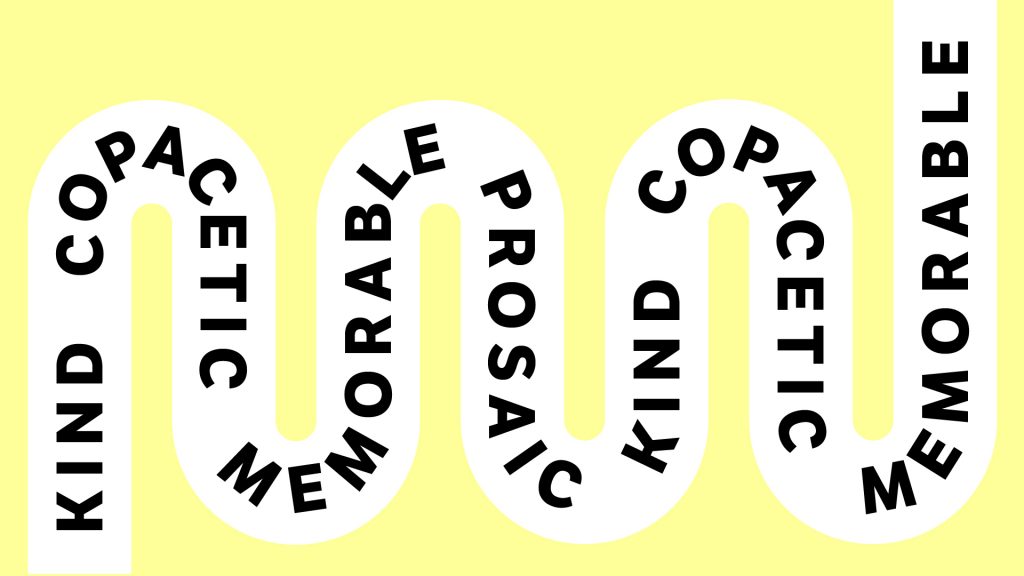 black text on white and yellow background