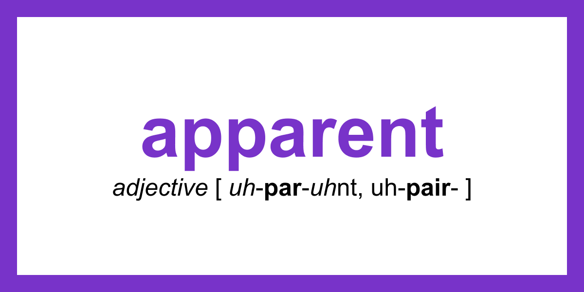 Synonym of the Day apparent